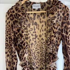 Rat & Boa Animal Print Ruffle Dress